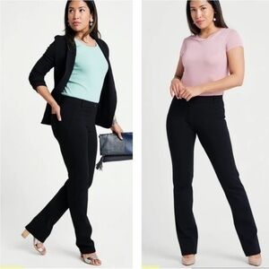 Betabrand Black Classic Straight Leg Dress Pants Yoga Ponte Stretch Comfortable